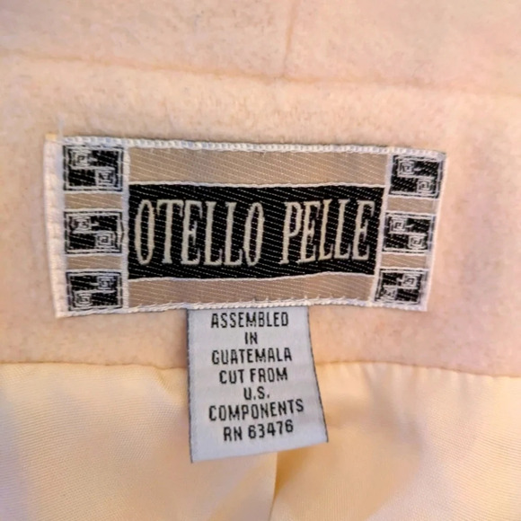 Otello Pelle Vintage Wool Blend White Coat 16/18 - Picture 13 of 15